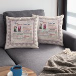Couvre oreiller personnalisé To My Besties I Love You Travel Stamp Cadeau pour Meilleur(e) Ami(e) Décoration d'intérieur