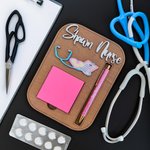 Personalized Stethoscope Design Sticky Note Wooden Holder with Pen Slot Appreciation Graduation Gift for Nurse Doctor Medical Worker
