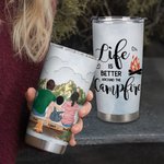 Gepersonaliseerde Family Life Is Better Around The Campfire 20oz Tumbler Holiday voor warme en koude dranken