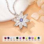 Personalised Daisy Flower Birthstone Inspirational Necklace Encouragement Jewellery Birthday Mother's Day Valentine's Day Gift for Her