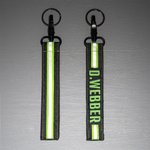 Gepersonaliseerde reflecterende brandweerman waterdichte polsband sleutelhanger voor hem of brandweer cadeau