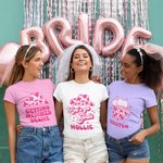 Personalized Disco Style T-Shirt with Name for Bridesmaid Bride Bachelorette Bridal Party Gift