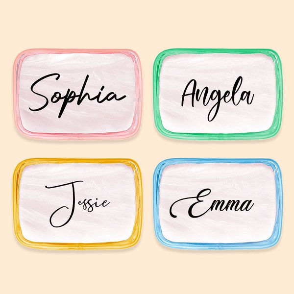 Personalizada transparente de PVC bolsa de maquillaje con cremallera para la despedida de soltera despedida de soltera propuesta de boda Favor de Rega