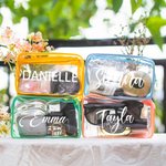 Personalizada transparente de PVC bolsa de maquillaje con cremallera para la despedida de soltera despedida de soltera propuesta de boda Favor de Rega