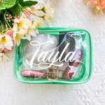 Personalizada transparente de PVC bolsa de maquillaje con cremallera para la despedida de soltera despedida de soltera propuesta de boda Favor de Rega