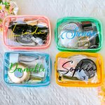 Personalizada transparente de PVC bolsa de maquillaje con cremallera para la despedida de soltera despedida de soltera propuesta de boda Favor de Rega
