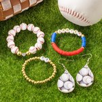 Ensemble de Bracelets et Boucles d'Oreilles Personnalisé avec Nom et Numéro Accessoires en Perles Cadeau d'Anniversaire pour Amoureux du Sport