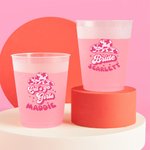 Set personalizzato di 10 bicchieri di plastica smerigliati stile discoteca con nome regalo per matrimonio damigella d'onore addio al celibato