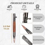 Personalised Bullet Pen Refillable Twist Pen Smooth Wood Finish Rifle Bolt Action Pen with Engraving Text for Men Gun Lover Father Boyfriend