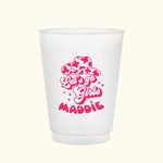 Set personalizzato di 10 bicchieri di plastica smerigliati stile discoteca con nome regalo per matrimonio damigella d'onore addio al celibato