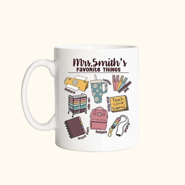 Gepersonaliseerde Vintage Leraar Mok met Handvat 11oz Favoriete Leraar Ding Waardering Leraar Gift Einde van School Gift Leraar Gift