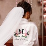 Personalized Hawaii Bridesmaid Floral Robe Bridesmaid Wedding Robe with Initial Bridesmaid Gift for  Bridal Party