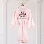 Personalized Hawaii Bridesmaid Floral Robe Bridesmaid Wedding Robe with Initial Bridesmaid Gift for  Bridal Party