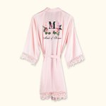 Personalized Hawaii Bridesmaid Floral Robe Bridesmaid Wedding Robe with Initial Bridesmaid Gift for  Bridal Party