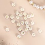 Personalised 6mm Round White Freshwater Shell Pearl Cross Stretch Bracelet for Religious Jewellery Christian Communion Confirmation Baptism Gift