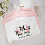 Personalized Hawaii Bridesmaid Floral Robe Bridesmaid Wedding Robe with Initial Bridesmaid Gift for  Bridal Party