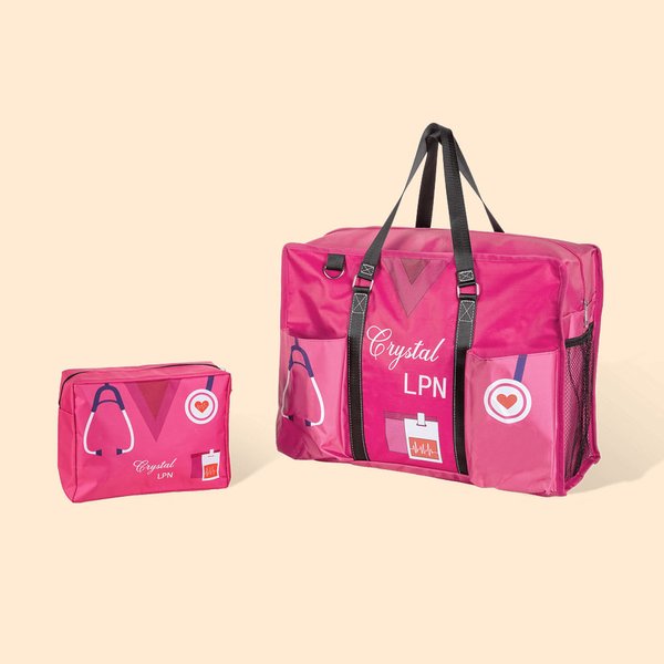 Sac à Main en Toile Personnalisé avec Nom pour Infirmière Semaine de l'Infirmière Graduation Cadeau pour IDE AIE IPS Personnel Médical