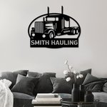 Gepersonaliseerde Semi Truck Wandbord Truck Kunst Metalen Bord met Tekst Tractor Aanhangwagen Cadeau voor Vrachtwagenchauffeur voor Kamer Boerderij Vo