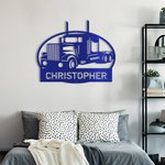 Gepersonaliseerde Semi Truck Wandbord Truck Kunst Metalen Bord met Tekst Tractor Aanhangwagen Cadeau voor Vrachtwagenchauffeur voor Kamer Boerderij Vo