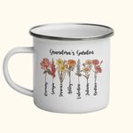 Personlig födelsemånad blomma emaljmugg födelsedag mors dag present till mormor mamma