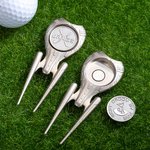 Personalized Embossed Golf Divot Repair Tool with Magnetic Removable Golf Ball Marker Golf Club Holder Birthday Gift for Golf Lovers Dad Husband