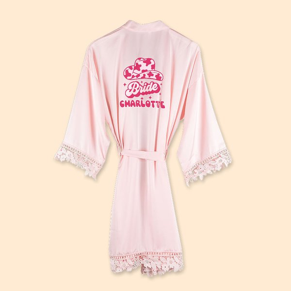Personalized Bridesmaid Robes Disco Retro Bridal Robe Wedding  Dressing Gown Satin Maid of Honour Gown Bridal Shower Bachelorette Party Gift