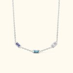 Personalized 1-6 Square Birthstone Family Necklace for Mom Grandma Mother's Day Birthday Anniversary Jewellery