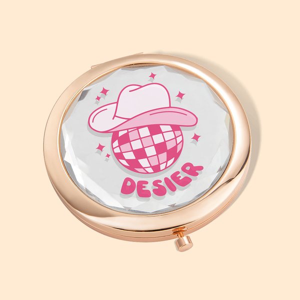 Specchio da discoteca personalizzato per il trucco della damigella d'onore Specchio pieghevole Festa di addio al nubilato Festa di nozze Regalo per la
