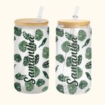 Personalized 20oz Hawaii Glass Tumbler Bridesmaid Iced Coffee Cup Drinking Glasses with Lid Straw Bachelorette Party Engagement Wedding Gift
