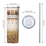 Bicchiere skinny da 20 oz con stampa ghepardo e arcobaleno personalizzato Teacher Life per il regalo di apprezzamento degli insegnanti per il ritorno 