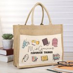 Borsa di iuta personalizzata con le cose preferite dall'insegnante Borsa retrò di apprezzamento dell'insegnante Regalo di ringraziamento Regalo di fin