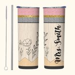 Personalized Teacher Pencil Tumbler with Lid and Straw Teacher Supplies End of School Back to School Teacher's Day Gift