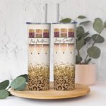Bicchiere skinny da 20 oz con stampa ghepardo e arcobaleno personalizzato Teacher Life per il regalo di apprezzamento degli insegnanti per il ritorno 