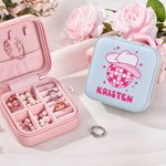Boîte à bijoux personnalisée en cuir PU Organisateur de bijoux Cadeau de mariage Cadeau de mariage Cadeau de mariage Cadeau de mariage Amie Fille