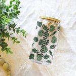 Personalized 20oz Hawaii Glass Tumbler Bridesmaid Iced Coffee Cup Drinking Glasses with Lid Straw Bachelorette Party Engagement Wedding Gift