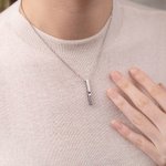 Gepersonaliseerde Kindernaam Baby Stats Ketting met Geboortesteen 3D Verticale Bar Ketting Eenvoudige Minimalistische Sieraden Nieuwe Moeder Dag Verja