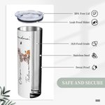 Personalisert fødselsblomst Skinny dobbeltvegget isolert 20 oz tumbler med sugerør og lokk Bestemorgave Mormorgave Bursdagsgave