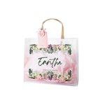 Personalized Transparent Plastic Gift Tote Bag with Handle for Bridesmaid Wedding Bachelorette Thank You Gift