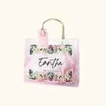 Personalized Transparent Plastic Gift Tote Bag with Handle for Bridesmaid Wedding Bachelorette Thank You Gift