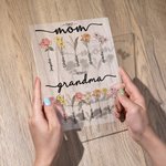 Placca acrilica rettangolare personalizzata con supporto Decorazione per la casa Regalo per la festa della mamma per la nonna Ora nonna nascita fiore