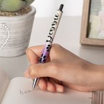Personalized Paw Print and Name Refillable Epoxy Glitter Ballpoint Pen for Pet Lover Vet Office School Supplies