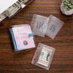 Personalised Mini Money Saving Challenge Binder with 15 Transparent Envelop Pages Cash ID Card Stuffing Gift for Family Friends