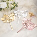 Personlig Akryl Hjärtformad Bröllopstårta Topper Happily Ever After med Namn och Datum Present för Bröllop eller Födelsedag