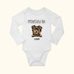 Personlig hund- och kattdesign bomull långärmad baby-onesie med ribbade kanter Mjuk baby shower födelsedag julklapp till baby