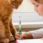 Personalized Paw Print and Name Refillable Epoxy Glitter Ballpoint Pen for Pet Lover Vet Office School Supplies