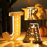 Lampe de chevet en bois personnalisée avec nom gravé pour chambre d'enfant et chambre d'enfant