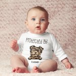 Personlig hund- och kattdesign bomull långärmad baby-onesie med ribbade kanter Mjuk baby shower födelsedag julklapp till baby