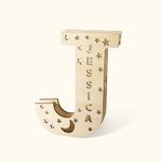 Lampe de chevet en bois personnalisée avec nom gravé pour chambre d'enfant et chambre d'enfant