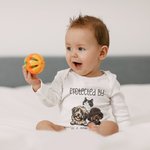 Personlig hund- och kattdesign bomull långärmad baby-onesie med ribbade kanter Mjuk baby shower födelsedag julklapp till baby