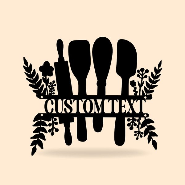 Personalised Kitchen Metal Sign Farmhouse Kitchenware Wall Art Decor for Cooking Dining Room Housewarming Gift Mother's Day Gift